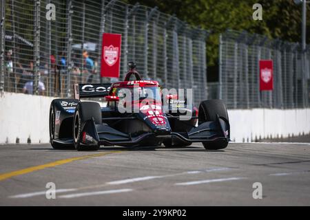 CHRISTIAN LUNGAARD (45) aus Hedensted, Dänemark, fährt während einer Trainingseinheit für den Ontario Honda de durch die Kurven Stockfoto