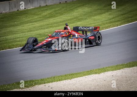 CHRISTIAN LUNGAARD (45) aus Hedensted, Dänemark, arbeitet für den XPEL Grand Prix auf der Road America in Elkhart Lake, WI Stockfoto