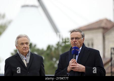 Jürgen Mack, Managing Partner, und Roland Mack, Managing Partner beim Europapark Rust auf der Pressekonferenz Themenbereich Kroatien, Eröffnung von Voltron ne Stockfoto