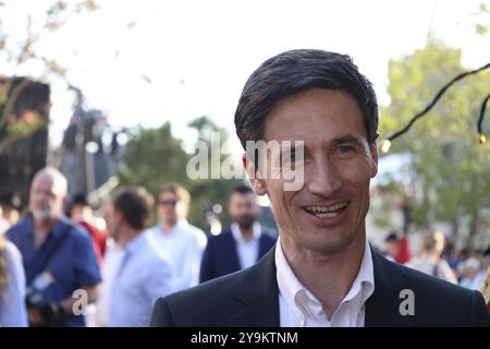 Martin Schmitt (TV-Experte / Skisprungexperte, Eurosport, ehemaliger Weltmeister) beim Kroatischen Sommerfest im Europa Park Rust 2024 Stockfoto