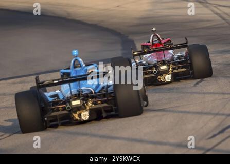 CHRISTIAN LUNGAARD (45) aus Hedensted, Dänemark, fährt während des Hy-Vee Homefront 250 auf dem Iowa Speedway die Front entlang Stockfoto