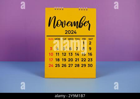 Monatlicher Terminkalender für Planung und Verwaltung im November 2024 Stockfoto