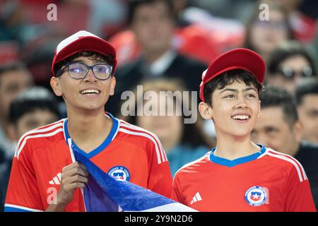 Santiago, Chile. Oktober 2024. CHILE - SANTIAGO - 10/10/2024 - 2026 WM-QUALIFIKATION, CHILE x BRASILIEN - Fans während des Spiels zwischen Chile und Brasilien im Nationalstadion für die WM-Qualifikation 2026. Foto: Gil Gomes/AGIF Credit: AGIF/Alamy Live News Stockfoto