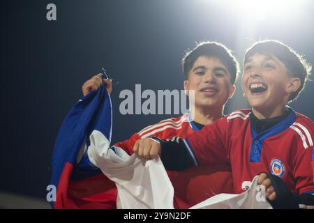 Santiago, Chile. Oktober 2024. CHILE - SANTIAGO - 10/10/2024 - 2026 WM-QUALIFIKATION, CHILE x BRASILIEN - Fans während des Spiels zwischen Chile und Brasilien im Nationalstadion für die WM-Qualifikation 2026. Foto: Gil Gomes/AGIF Credit: AGIF/Alamy Live News Stockfoto