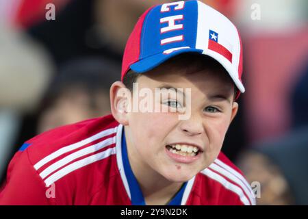 Santiago, Chile. Oktober 2024. CHILE - SANTIAGO - 10/10/2024 - 2026 WM-QUALIFIKATION, CHILE x BRASILIEN - Fans während des Spiels zwischen Chile und Brasilien im Nationalstadion für die WM-Qualifikation 2026. Foto: Gil Gomes/AGIF Credit: AGIF/Alamy Live News Stockfoto