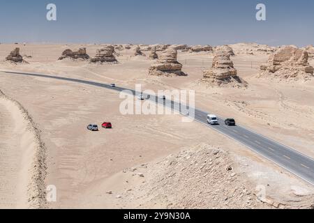 Eboliang Yardang Landform im Qaidam Becken in der Provinz Qinghai, Panorama Stockfoto