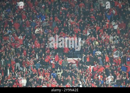 Santiago, Chile. Oktober 2024. CHILE - SANTIAGO - 10/10/2024 - 2026 WM-QUALIFIKATION, CHILE x BRASILIEN - Fans während des Spiels zwischen Chile und Brasilien im Nationalstadion für die WM-Qualifikation 2026. Foto: Gil Gomes/AGIF (Foto: Gil Gomes/AGIF/SIPA USA) Credit: SIPA USA/Alamy Live News Stockfoto