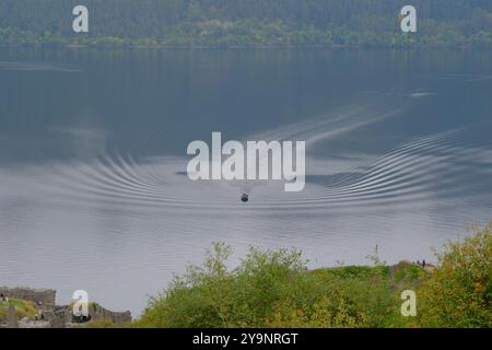 Ruinen von Urquhart Castle am Westufer von Loch Ness, Drumnadrochit, Highland, Schottland Stockfoto