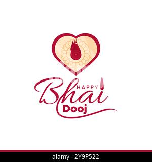 Bhai dooj für das indische fest der Brüderbindung mit Hindi Text ( Bhai dooj ). Template Design mit schöner Illustration Stock Vektor