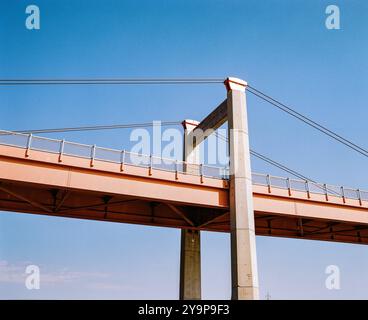 Jedleseer Brücke über die neue Donau, Wien, Österreich. Stockfoto