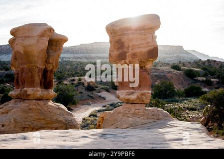 Hoodoo Sandstone Rock Spires in der Wüste Utah Stockfoto