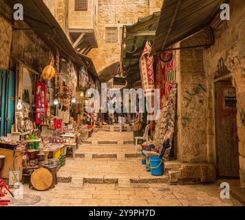 Der arabische Suq in der historischen Altstadt von Jerusalem, Israel., Naher Osten Stockfoto