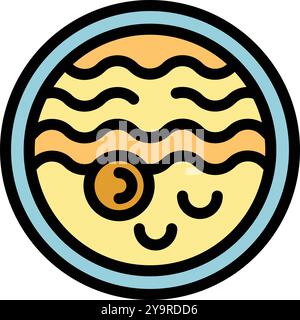 Jupiter Planet Icon, Weltraumforschung und Astronomie Wissenschaft, Universum Galaxie Forschung Stock Vektor