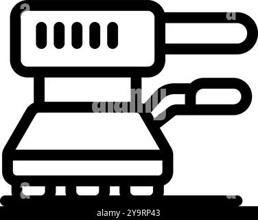 Elektrische Hand Holzhobel Symbol Umrissvektor. Schreinerwerkzeug zum Hobeln von Holzflächen Stock Vektor