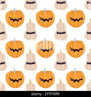 Halloween nahtlose Muster mit Kürbissen Stock Vektor
