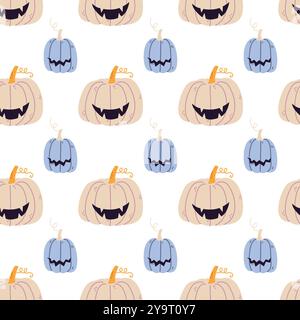 Halloween nahtlose Muster mit Kürbissen Stock Vektor