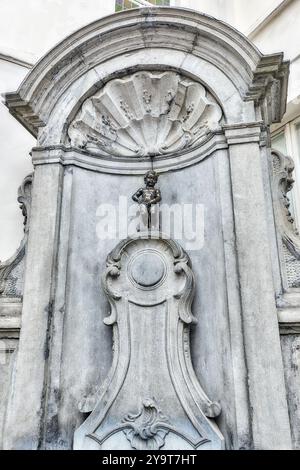 Brüssel, Belgien - 7. Juli 2016: Manneken Pis Statue in Brüssel - Hauptstadt der Europäischen Union. Stockfoto