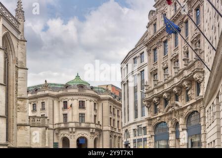 Blick auf die Stadt gemütlich europäische Städte - Brüssel, Belgien und Hauptstadt der Europäischen Union. Stockfoto