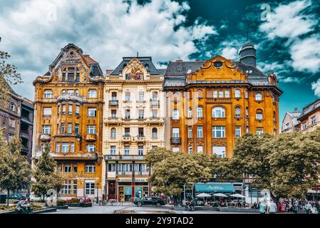 BUDAPEST, Ungarn-Mai 06, 2016: schöne Landschaft Stadtblick, Straßen, Menschen, Architektur von Budapest, die Hauptstadt von Ungarn. Stockfoto