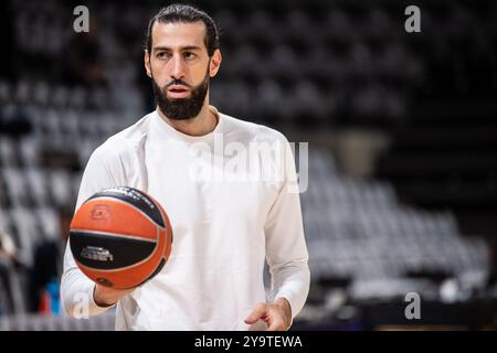 Villeurbanne, Frankreich. Oktober 2024. Tornik'e Shengelia von Virtus Segafredo Bologna während des Basketballspiels der Turkish Airlines EuroLeague zwischen LDLC ASVEL und Virtus Segafredo Bologna am 10. Oktober 2024 in der Astroballe in Villeurbanne, Frankreich - Foto Cyril Lestage/DPPI Credit: DPPI Media/Alamy Live News Stockfoto