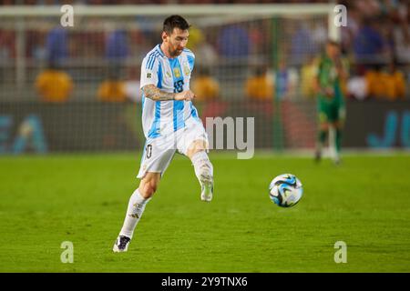 MATURIN, VENEZUELA - 10. OKTOBER: Lionel Messi aus Argentinien beim Qualifikationsspiel der südamerikanischen FIFA-Weltmeisterschaft 2026 zwischen Venezuela und Argentinien im Estadio Monumental de Maturin am 10. oktober 2024 in Maturin, Venezuela. Foto: Luis Morillo/Alamy Live News Stockfoto