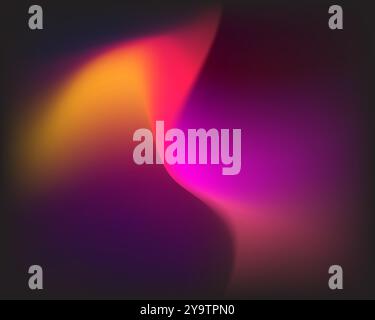 Fließende Wellen in Lila, Pink, Orange und Gelb erzeugen eine abstrakte, lebendige Darstellung im Hintergrund. Vektorabbildung Stock Vektor
