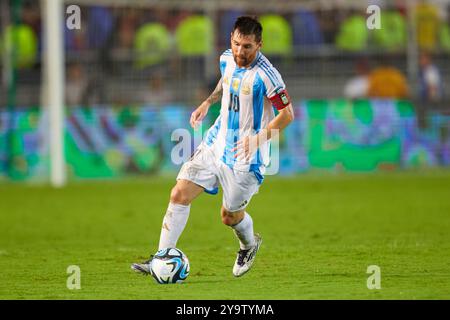 MATURIN, VENEZUELA - 10. OKTOBER: Lionel Messi aus Argentinien beim Qualifikationsspiel der südamerikanischen FIFA-Weltmeisterschaft 2026 zwischen Venezuela und Argentinien im Estadio Monumental de Maturin am 10. oktober 2024 in Maturin, Venezuela. Foto: Luis Morillo/Alamy Live News Stockfoto