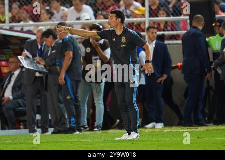 MATURIN, VENEZUELA - 10. OKTOBER: Lionel Scaloni Trainer Argentiniens beim Qualifikationsspiel der südamerikanischen FIFA-Weltmeisterschaft 2026 zwischen Venezuela und Argentinien im Estadio Monumental de Maturin am 10. oktober 2024 in Maturin, Venezuela. Foto: Luis Morillo/Alamy Live News Stockfoto