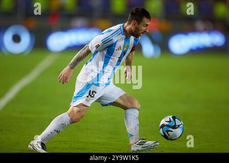 MATURIN, VENEZUELA - 10. OKTOBER: Lionel Messi aus Argentinien beim Qualifikationsspiel der südamerikanischen FIFA-Weltmeisterschaft 2026 zwischen Venezuela und Argentinien im Estadio Monumental de Maturin am 10. oktober 2024 in Maturin, Venezuela. Foto: Luis Morillo/Alamy Live News Stockfoto