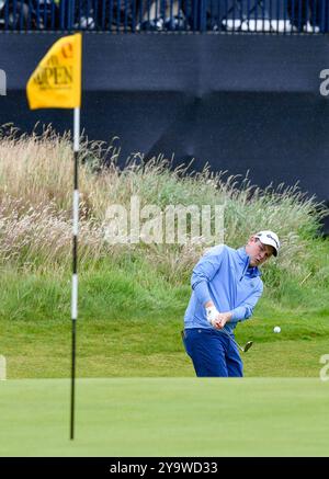 21. Juli 2019: Robert MacIntyre stürzt während der Finalrunde des Open Championship-Golfturniers im Royal Portrush Golf Club - Dunluce Course, Portrush, Nordirland auf den 13. Platz. Stockfoto