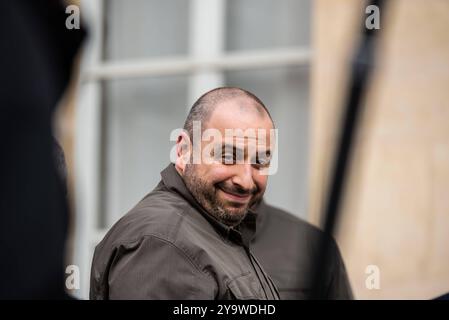 FRANKREICH - POLITIK-TOP-LEVEL-GIPFEL-UKRAINA-DIPLOMATIE Rustem Umerov, ukrainischer Verteidigungsminister im Elysee-Palast. In Paris am 10. Oktober 2024. PARIS ILE-DE-FRANCE FRANKREICH COPYRIGHT: XANDREAXSAVORANIXNERIX FRANCE-POLITICS-TOP LEVEL SUMMI ASAVORANINERI-11 Stockfoto