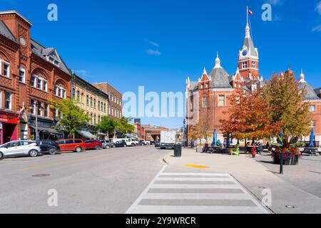 Straßenblick von Stratford in Stratford, Ontario, Kanada. Stockfoto