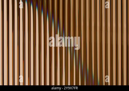 Abstrakter goldener geriffelter Glashintergrund.3D-Rendering. Stockfoto