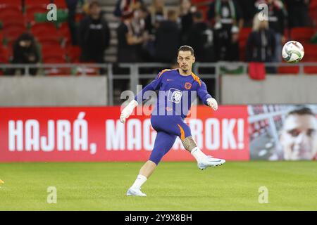 Budapest, Ungarn. Oktober 2024. BUDAPEST, 11.10.2024, Puskas Arena, Saison 2024/2025 UEFA Nations League Spiel zwischen Ungarn und den Niederlanden und Ungarn. Niederländischer Torhüter Nick Olij Credit: Pro Shots/Alamy Live News Stockfoto