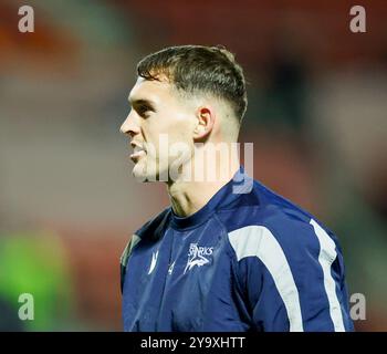 Oktober 2024; Salford Community Stadium, Salford, Lancashire, England; English Premiership Rugby, Sale Sharks versus Newcastle Falcons; Tom Roebuck von Sale Sharks Pre Match Credit: Action Plus Sports Images/Alamy Live News Stockfoto