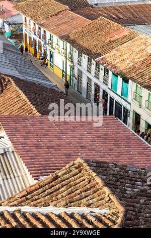 Kolumbien, Quindio Department, Kaffee-Kulturlandschaft Kolumbiens, die zum UNESCO-Weltkulturerbe gehört, Filandia Village Stockfoto