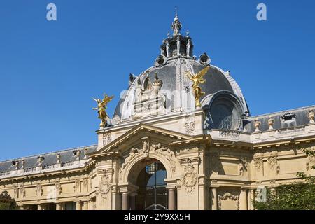 Frankreich, Paris, das von der UNESCO zum Weltkulturerbe erklärt wurde, beherbergt das Petit Palais, das für die Weltausstellung 1900 erbaut wurde, das Museum der Schönen Künste der Stadt Paris, die großformatige Galerie und die Fassade aus dem Innengarten Stockfoto