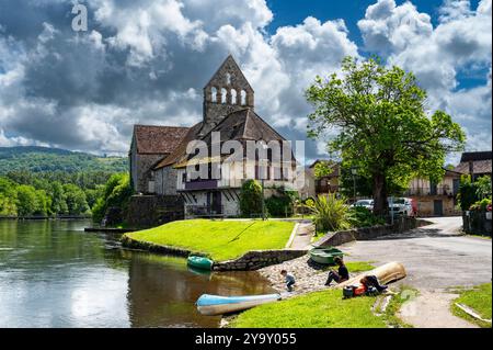 Frankreich, Corrèze, Beaulieu sur Dordogne, eines der schönsten Dörfer Frankreichs, am Ufer der Dordogne, der Kapelle der Pönitenten Stockfoto