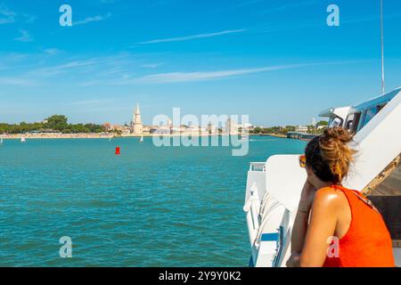 Frankreich, Charente Maritime, La Rochelle, Ausflugsboot nach Fort Boyard Stockfoto
