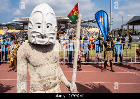 Papua-Neuguinea, Region Golf von Papua, National Capital District, Port Moresby City, Besuch von Papst Franziskus in Papua-Neuguinea vom 6. Bis 9. September 2024, Sir John Guise Stadium, Gläubige anlässlich eines Treffens zwischen Papst Franziskus und Papuaner Jugend Stockfoto