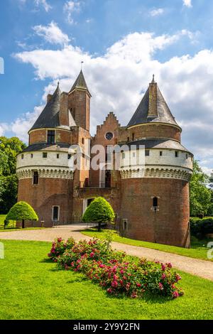 Frankreich, Somme, Rambures, das Schloss und der Garten Stockfoto