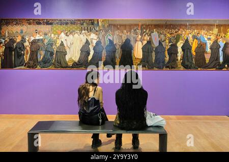 Frankreich, Paris, das von der UNESCO zum Weltkulturerbe erklärt wurde, beherbergt das Petit Palais, das für die Weltausstellung 1900 erbaut wurde, das Museum der Schönen Künste der Stadt Paris, die Galerie im Keller, die Beerdigung von Karl dem Guten, Graf von Flandern, die am 22. April 1127 in Brügge in der Kirche Saint Christophe von Jan Van Beers 1927 gefeiert wurde Stockfoto