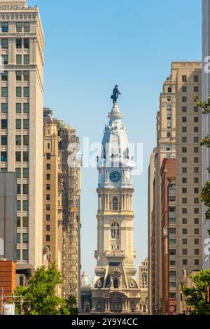 USA, Pennsylvania, Philadelphia, Stadtzentrum und Rathaus Stockfoto