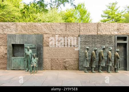 Das Franklin Delano Roosevelt Memorial ist ein Denkmal des Präsidenten, das dem Gedenken an den amerikanischen Präsidenten gewidmet ist Stockfoto