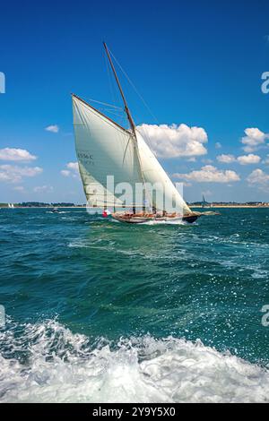 Frankreich, Morbihan, Golf von Morbihan, Arzon, Port Navalo, Pen Duick, Auric Cutter, Eric Tabarly's erstes Segelboot, große Parade der alten Takelage, Gulf Week, Ausgabe 2023 Stockfoto