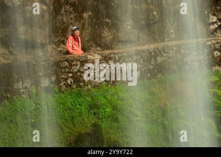 Lower South Falls entlang des Trail of Ten Falls, Silver Falls State Park, Oregon Stockfoto