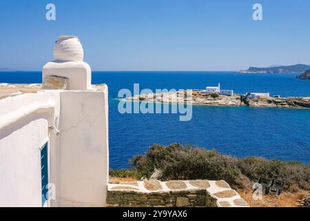 Griechenland, Insel Sifnos, Kykladen, Färöer, Panagia Chryssopigi Kloster Stockfoto