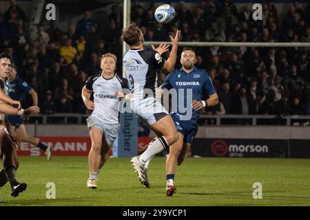 Sale Sharks vs Newcastle Falcons - Gallagher Premiership Rugby - 11. Oktober 2024 - Salford Community Stadium Stockfoto