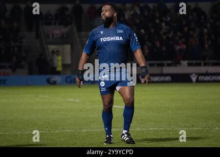 Sale Sharks vs Newcastle Falcons - Gallagher Premiership Rugby - 11. Oktober 2024 - Salford Community Stadium Stockfoto