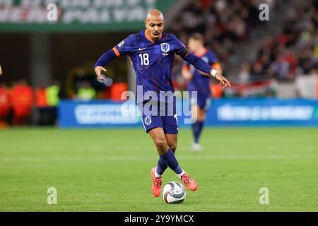 BUDAPEST, 11. 10. 2024, Puskas Arena, Saison 2024/2025 UEFA Nations League Spiel zwischen Ungarn und den Niederlanden, niederländischer Spieler Donyell Malen Credit: Pro Shots/Alamy Live News Stockfoto